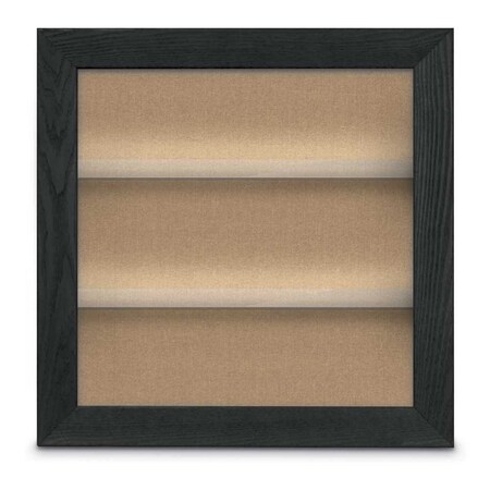United Visual Products Outdoor Enclosed Combo Board, 42"x32", Gold Frame/Blue & Medium Grey UVCB4232ODG-BLUE-MEDGRY